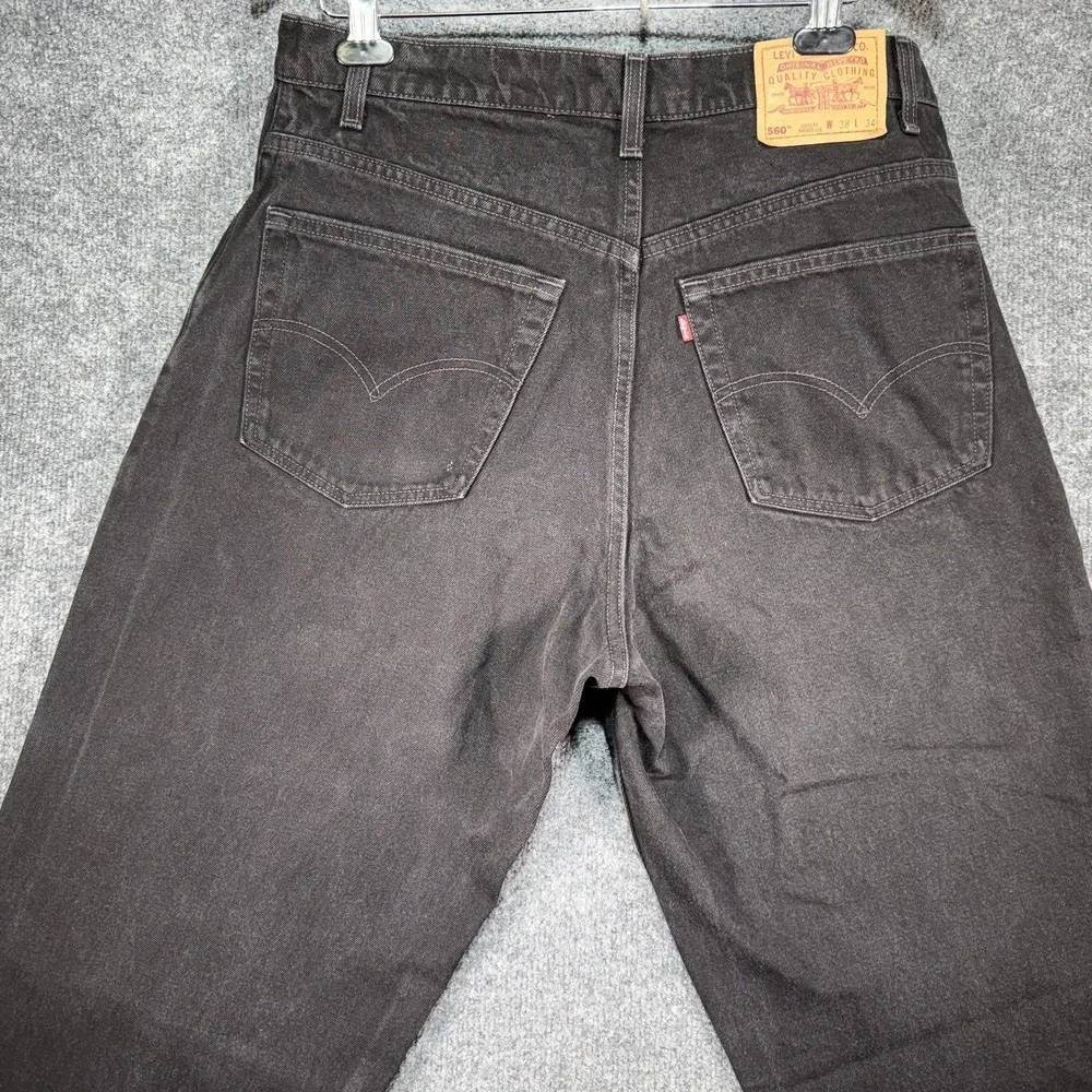 Levis 560 Jeans Men (Fit 36x34) Black Wide Loose Tapered Vintage Made in USA 90s